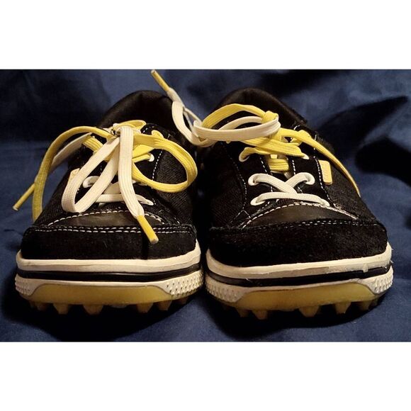 Crocs with Hank Haney Drayden Golf Black Burst Suede Leather Golf Shoes Size 5. - Picture 7 of 9